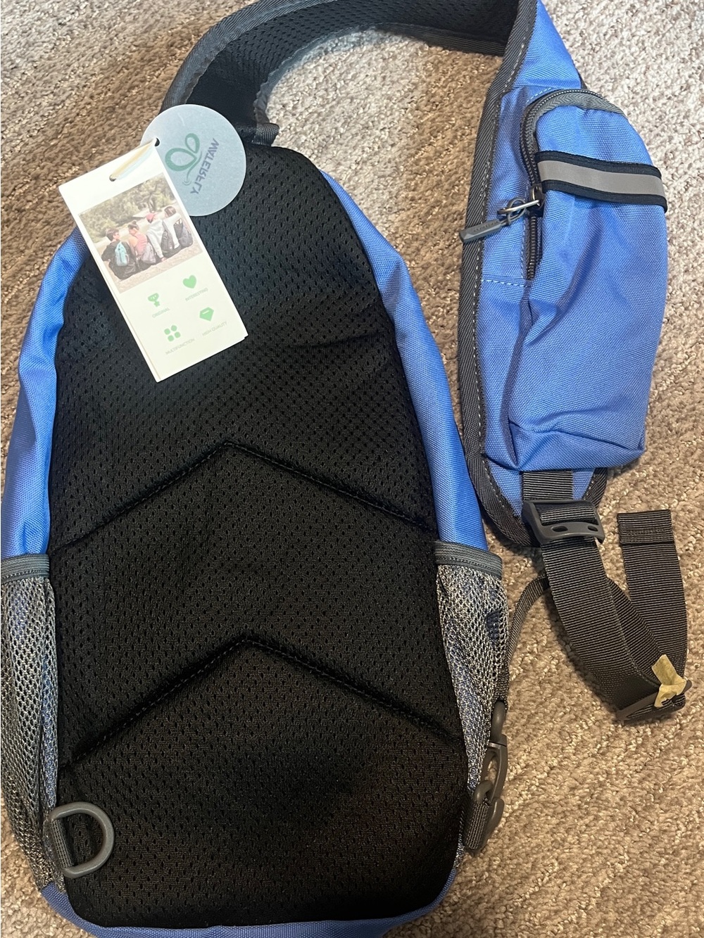 WATERFLY Crossbody Sling Backpack Sling Bag Travel Hiking Chest Bag Daypack - Picture 8 of 8